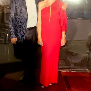 Gorgeous black tie, mother of the bride red dress